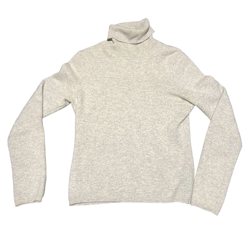 Grey Cotton Sweater Long Sleeved Turtleneck